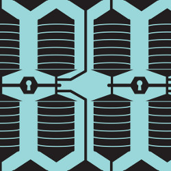keyholes and patterned background, illustration
