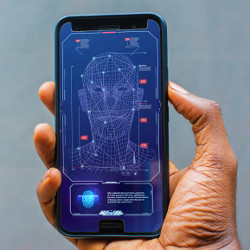mobile phone with facial recognition feature