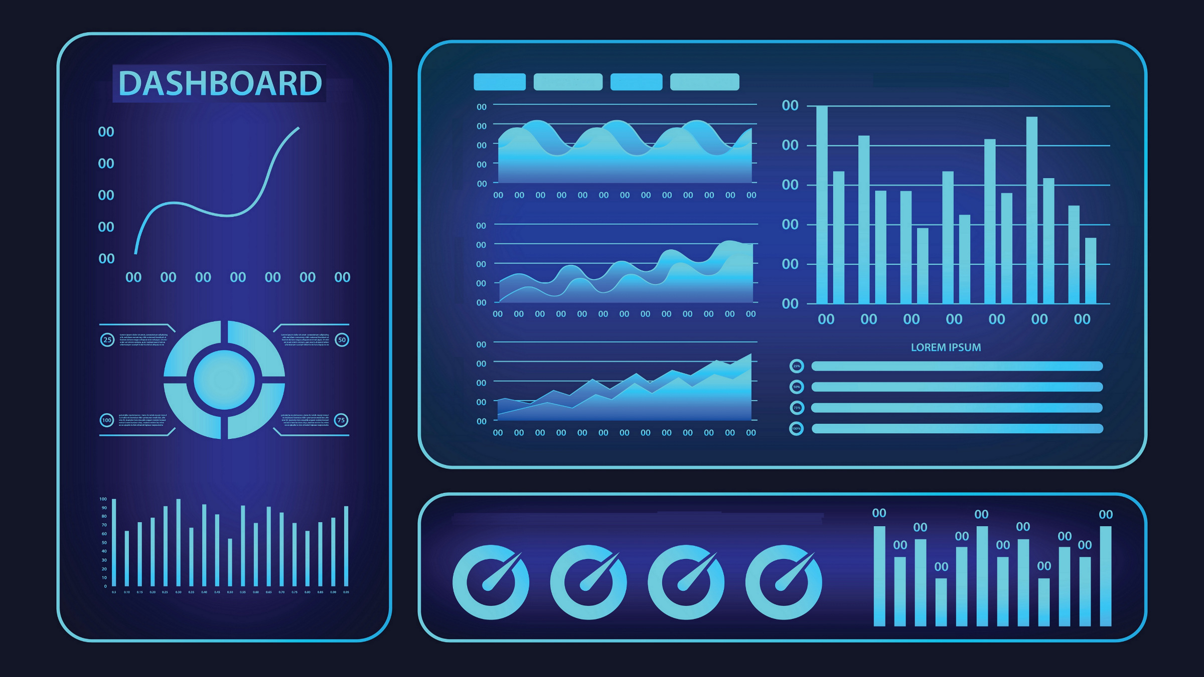 business analytics dashboard, illustration