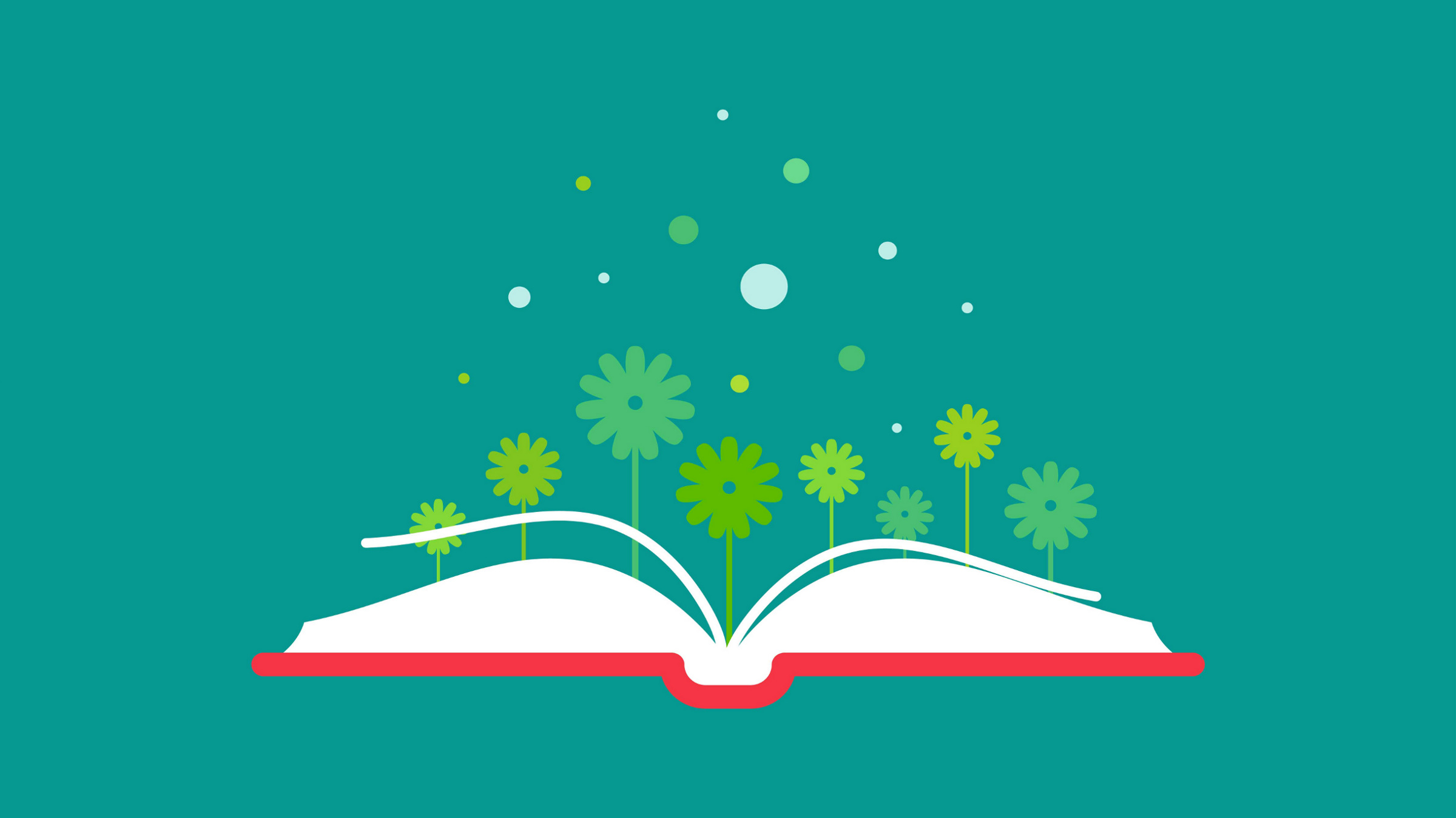 flowers sprout from a book, illustration