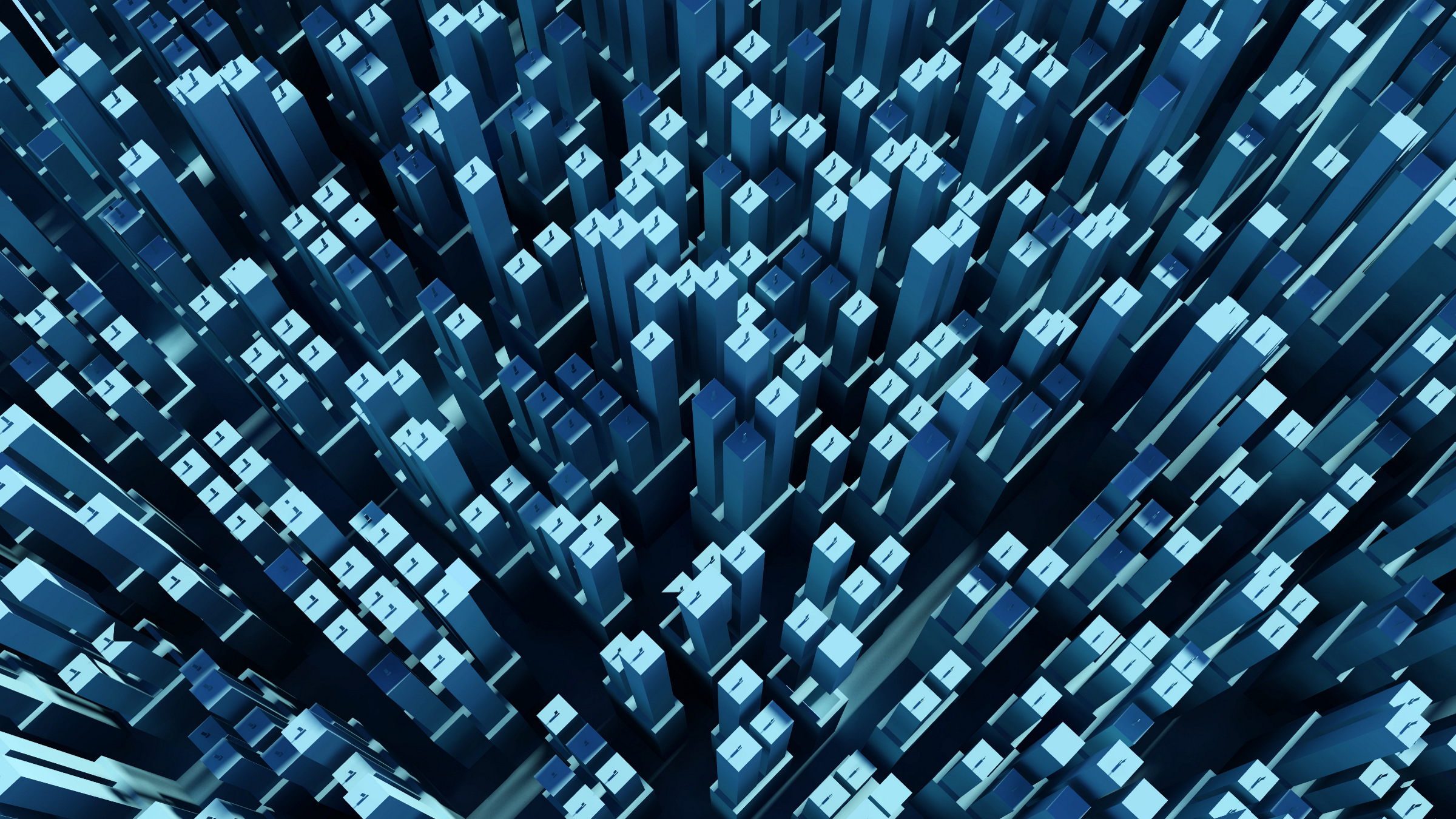 top view of office buildings